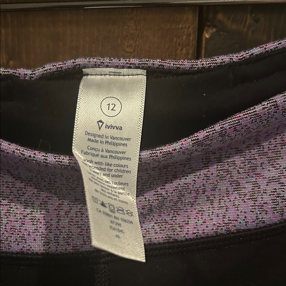 Ivivva Réversible Running Crops Girls Size 12 - Picture 3 of 8